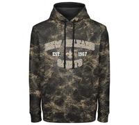 FOCO NFL Men's Officially Licensed Established Wordmark Camo Performance Throwback Team Color Pullover Sweatshirt Hoodie, New Orleans Saints - Black, XX-L