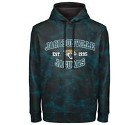 FOCO NFL Men's Officially Licensed Established Wordmark Camo Performance Throwback Team Color Pullover Sweatshirt Hoodie, Jacksonville Jaguars - Black, X-Large