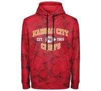 FOCO NFL Men's Officially Licensed Established Wordmark Camo Performance Throwback Team Color Pullover Sweatshirt Hoodie, Kansas City Chiefs - Red, X-Large