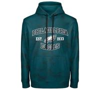 FOCO NFL Men's Officially Licensed Established Wordmark Camo Performance Throwback Team Color Pullover Sweatshirt Hoodie, Philadelphia Eagles - Green, Large