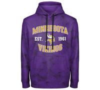 FOCO NFL Men's Officially Licensed Established Wordmark Camo Performance Throwback Team Color Pullover Sweatshirt Hoodie, Minnesota Vikings - Purple, Medium