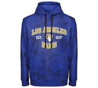 FOCO NFL Men's Officially Licensed Established Wordmark Camo Performance Throwback Team Color Pullover Sweatshirt Hoodie, Los Angeles Rams - Blue, Large