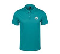 FOCO NFL Men's Officially Licensed Football Team Color Primary Logo Performance Short Sleeve Polyester Polo Shirt, Miami Dolphins, XXL