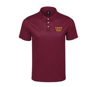 FOCO NFL Men's Officially Licensed Football Team Color Primary Logo Performance Short Sleeve Polyester Polo Shirt, Washington Commanders, Medium