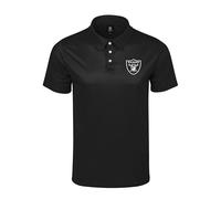 FOCO NFL Men's Officially Licensed Football Team Color Primary Logo Performance Short Sleeve Polyester Polo Shirt, Las Vegas Raiders, Large