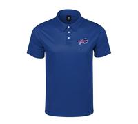 FOCO NFL Men's Officially Licensed Football Team Color Primary Logo Performance Short Sleeve Polyester Polo Shirt, Buffalo Bills, Medium