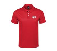 FOCO NFL Men's Officially Licensed Football Team Color Primary Logo Performance Short Sleeve Polyester Polo Shirt, Kansas City Chiefs, Large