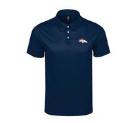 FOCO NFL Men's Officially Licensed Football Team Color Primary Logo Performance Short Sleeve Polyester Polo Shirt, Denver Broncos, Medium