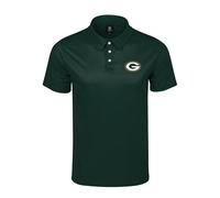 FOCO NFL Men's Officially Licensed Football Team Color Primary Logo Performance Short Sleeve Polyester Polo Shirt, Green Bay Packers, XXL