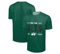 FOCO NFL Men's Officially Licensed Football Team Logo Wordmark Distressed Performance Team Color Crewneck T-Shirt, New York Jets - Green, XXL