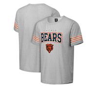 FOCO NFL Men's Officially Licensed Gray Team Color Primary Logo Arched Wordmark Performance Crewneck Short Sleeve T-Shirt, Chicago Bears, XL