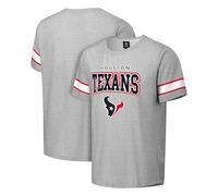 FOCO NFL Men's Officially Licensed Gray Team Color Primary Logo Arched Wordmark Performance Crewneck Short Sleeve T-Shirt, Houston Texans, XL