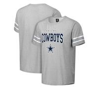 FOCO NFL Men's Officially Licensed Gray Team Color Primary Logo Arched Wordmark Performance Crewneck Short Sleeve T-Shirt, Dallas Cowboys, XXL