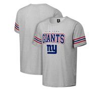FOCO NFL Men's Officially Licensed Gray Team Color Primary Logo Arched Wordmark Performance Crewneck Short Sleeve T-Shirt, New York Giants, XL