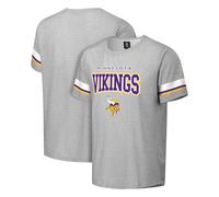 FOCO NFL Men's Officially Licensed Gray Team Color Primary Logo Arched Wordmark Performance Crewneck Short Sleeve T-Shirt, Minnesota Vikings, XXL
