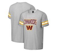 FOCO NFL Men's Officially Licensed Gray Team Color Primary Logo Arched Wordmark Performance Crewneck Short Sleeve T-Shirt, Washington Commanders, Large