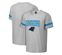 FOCO NFL Men's Officially Licensed Gray Team Color Primary Logo Arched Wordmark Performance Crewneck Short Sleeve T-Shirt, Carolina Panthers, Medium