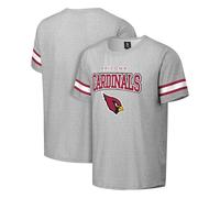 FOCO NFL Men's Officially Licensed Gray Team Color Primary Logo Arched Wordmark Performance Crewneck Short Sleeve T-Shirt, Arizona Cardinals, S