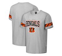FOCO NFL Men's Officially Licensed Gray Team Color Primary Logo Arched Wordmark Performance Crewneck Short Sleeve T-Shirt, Cincinnati Bengals, XL