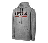 FOCO NFL Men's Officially Licensed Gray Team Color Primary Logo Wordmark Performance Victory Stripe Pullover Hoodie, Cincinnati Bengals, Medium