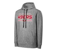 FOCO NFL Men's Officially Licensed Gray Team Color Primary Logo Wordmark Performance Victory Stripe Pullover Hoodie, San Francisco 49ers, XX-L