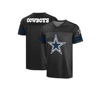 FOCO NFL Men's Officially Licensed Primary Logo Alternate Color Game Day Football V-Neck Top, Dallas Cowboys - Black, Large