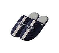 FOCO NFL Men's Officially Licensed Primary Logo Game Day Team Color Football Sherpa Slide Slipper, Dallas Cowboys - Navy, 11-12