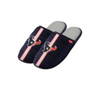 FOCO NFL Men's Officially Licensed Primary Logo Game Day Team Color Football Sherpa Slide Slipper, Houston Texans - Navy, 13-14