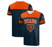 FOCO NFL Men's Officially Licensed Primary Logo Team Color Wordmark Game Day V-Neck Football Jersey, Chicago Bears - Navy, Large