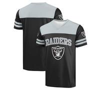 FOCO NFL Men's Officially Licensed Primary Logo Team Color Wordmark Game Day V-Neck Football Top, Las Vegas Raiders - Black, Large