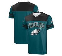FOCO NFL Men's Officially Licensed Primary Logo Team Color Wordmark Game Day V-Neck Football Top, Philadelphia Eagles - Green, Large