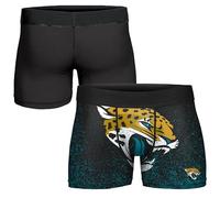 FOCO NFL Men's Officially Licensed Team Color Primary Logo Football Fan Essential Boxer Briefs Underwear - Jacksonville Jaguars - Medium
