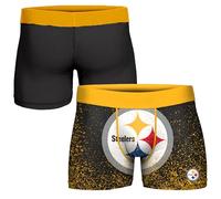FOCO NFL Men's Officially Licensed Team Color Primary Logo Football Fan Essential Boxer Briefs Underwear - Pittsburgh Steelers - X-Large