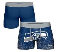 FOCO NFL Men's Officially Licensed Team Color Primary Logo Football Fan Essential Boxer Briefs Underwear - Seattle Seahawks - XX-Large