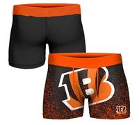 FOCO NFL Men's Officially Licensed Team Color Primary Logo Football Fan Essential Boxer Briefs Underwear - Cincinnati Bengals - Large