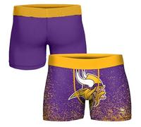 FOCO NFL Men's Officially Licensed Team Color Primary Logo Football Fan Essential Boxer Briefs Underwear - Minnesota Vikings - Small