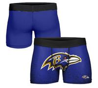 FOCO NFL Men's Officially Licensed Team Color Primary Logo Football Fan Essential Boxer Briefs Underwear - Baltimore Ravens - Medium