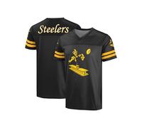 FOCO NFL Men's Officially Licensed Throwback Retro Primary Logo Game Day Football Jersey, Pittsburgh Steelers - Black, Large