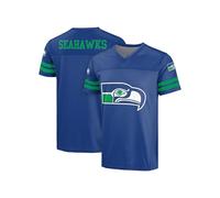 FOCO NFL Men's Officially Licensed Throwback Retro Primary Logo Game Day Football Jersey, Seattle Seahawks - Blue, Large