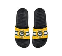 FOCO NFL Men's Stripe Raised Slide Sandals - Comfortable, Durable, Team Logo Footwear for Game Day & Everyday Wear, Green Bay Packers, XL