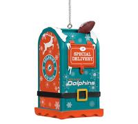 FOCO NFL Miami Dolphins Letters to Santa Mailbox Ornament, Holiday Tree Decoration