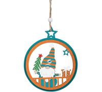 FOCO NFL Miami Dolphins Wooden Gnome Circle Ornament - Officially Licensed Holiday Decoration