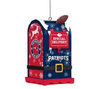 FOCO NFL New England Patriots Letters to Santa Mailbox Ornament, Holiday Tree Decoration