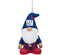 FOCO NFL New York Giants 3.5 Inch Resin Gnome Christmas Ornament - Plaid Overalls