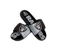 NFL Oakland Raiders Mens Sport Shower Gel Slide Flip Flop SandalsSport Shower Gel Slide Flip Flop Sandals, Colorblock Big Logo, Large (11-12)