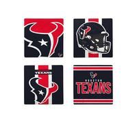 FOCO NFL Official Game Day 4-Pack Beverage Drink Stone Coaster Set (Houston Texans)