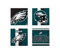 FOCO NFL Official Game Day 4-Pack Beverage Drink Stone Coaster Set (Philadelphia Eagles)