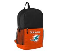 FOCO NFL Officially Licensed Football Team Color Primary Logo 2 Tone Big Logo Color Block School Bag Travel Backpack, Miami Dolphins, One Size, Daypack Backpacks