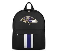 FOCO NFL Officially Licensed Team Color Primary Logo Solid Stripe Football School Bag Travel Backpack, Baltimore Ravens, One Size, Daypack Backpacks