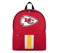 FOCO NFL Officially Licensed Team Color Primary Logo Solid Stripe Football School Bag Travel Backpack, Kansas City Chiefs, One Size, Daypack Backpacks